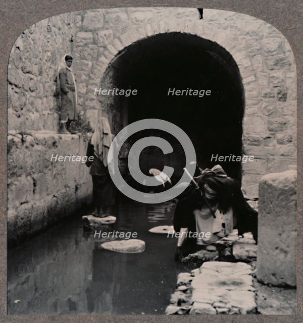 'Blind men washing eyes in the Pool of Siloam', c1900. Artist: Unknown.
