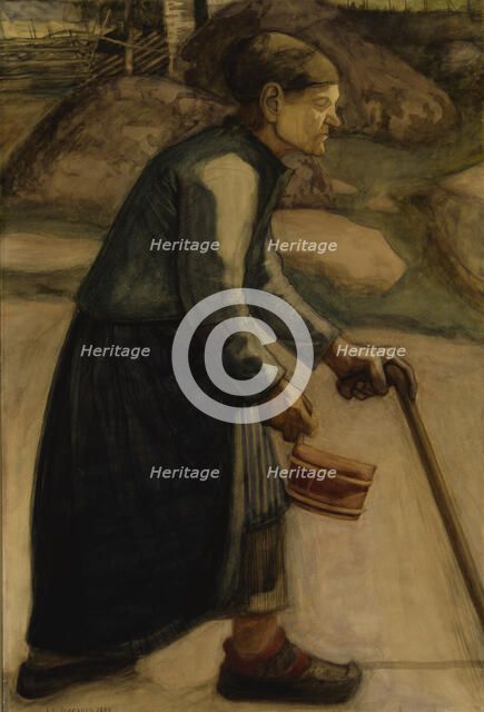 Blind; The Blind Old Woman, 1899. Creator: Juho Rissanen.