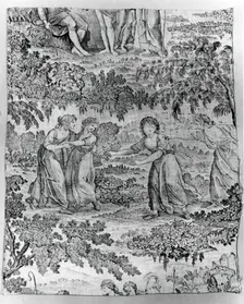 Blindman's Bluff (Furnishing Fabric), England, 1785/95. Creator: Unknown