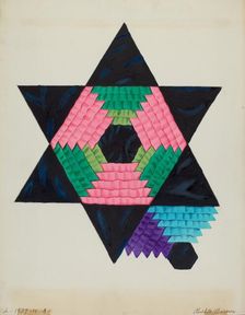 Block from Bedspread, c. 1937. Creator: Ruth M. Barnes