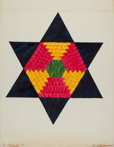 Block from Bedspread, c. 1937. Creator: Ruth M. Barnes