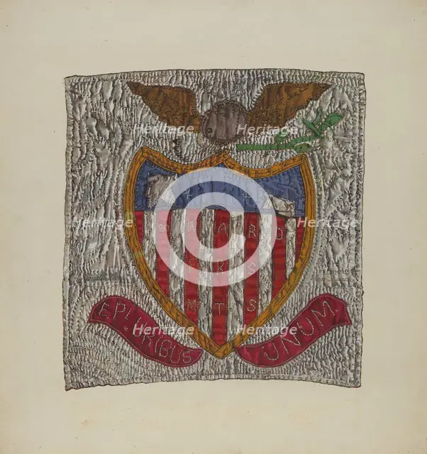 Block from Friendship Quilt, 1935/1942. Creator: Florence Truelson.