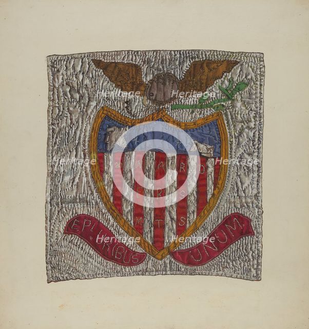 Block from Friendship Quilt, 1935/1942. Creator: Florence Truelson.