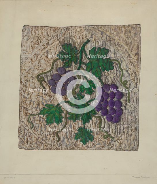 Block from Friendship Quilt, c. 1938. Creator: Florence Truelson.