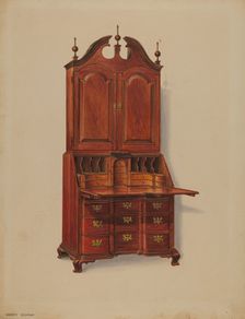 Block-front Desk, c. 1937. Creator: Harry Eisman