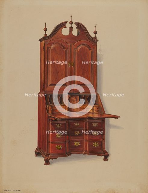 Block-front Desk, c. 1937. Creator: Harry Eisman.
