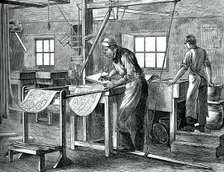 Block printers at work, c1880