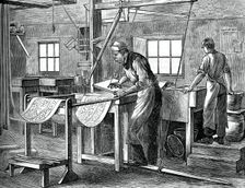 Block printers at work, c1880