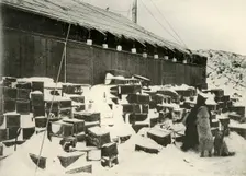Blocks of ice...to ascertain the rate of evaporation 1908, (1909)