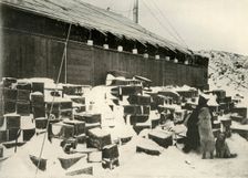 Blocks of ice...to ascertain the rate of evaporation 1908, (1909)