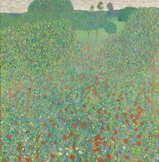 Blooming poppies, 1907. Creator: Gustav Klimt
