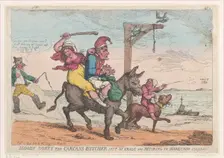 Bloody Boney the Carcass Butcher Left of Trade and Retiring to Scarecrow Island,..., April 12, 1814. Creator: Thomas Rowlandson