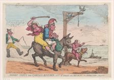 Bloody Boney the Carcass Butcher Left of Trade and Retiring to Scarecrow Island,..., April 12, 1814. Creator: Thomas Rowlandson