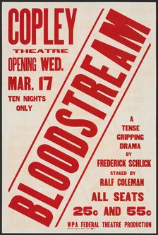 Bloodstream, Boston, 1937. Creator: Unknown