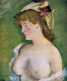 Blonde Woman with Bare Breasts 1878.Artist: Edouard Manet