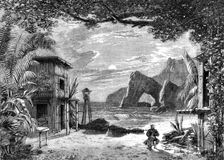 Blondin's Pantomimic Drama at the Crystal Palace: Planter's House on the coast of Brazil..., 1862. Creator: Unknown