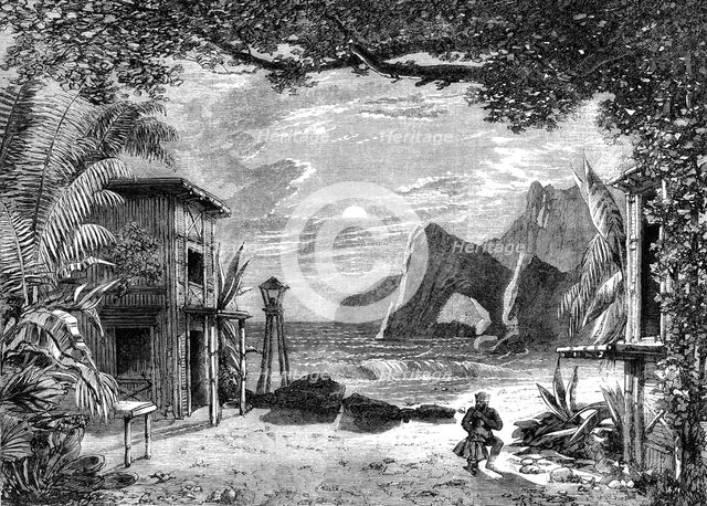 Blondin's Pantomimic Drama at the Crystal Palace: Planter's House on the coast of Brazil..., 1862. Creator: Unknown.