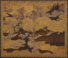 Blossoming cherry trees, Edo period, ca.1580-1635. Creator: Kano Sanraku