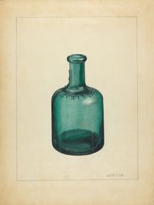 Blown Glass - Bottle, c. 1937. Creator: John Fisk