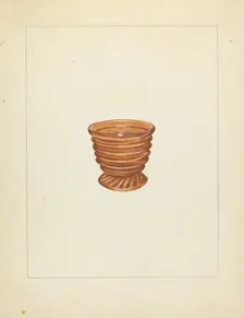 Blown Glass - Salt Cellar, c. 1937. Creator: John Fisk