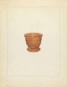 Blown Glass - Salt Cellar, c. 1937. Creator: John Fisk