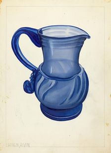 Blown Glass - Pitcher, 1935/1942. Creator: Alvin Shiren