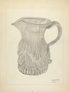 Blown Glass - Pitcher, c. 1940. Creator: Frank Fumagalli