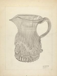 Blown Glass - Pitcher, c. 1940. Creator: Frank Fumagalli
