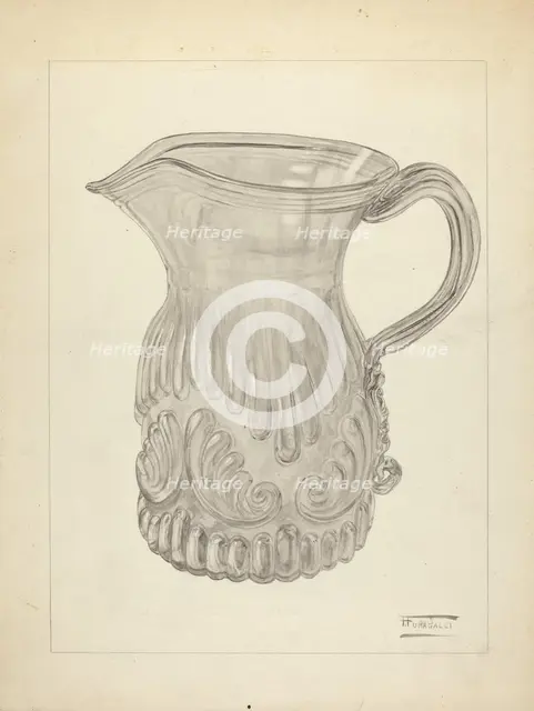 Blown Glass - Pitcher, c. 1940. Creator: Frank Fumagalli.