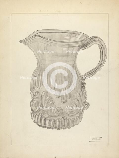 Blown Glass - Pitcher, c. 1940. Creator: Frank Fumagalli.