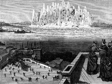 Blowing up Flood Rock, 1885, (1886). Artist: Anon