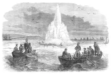 Blowing up of the wreck of the Golden Fleece in the Bristol Channel, 1870. Creator: Unknown