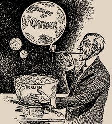 Blowing Bubbles. Woodrow Wilson and the League of Nations , 1919. Creator: Anonymous