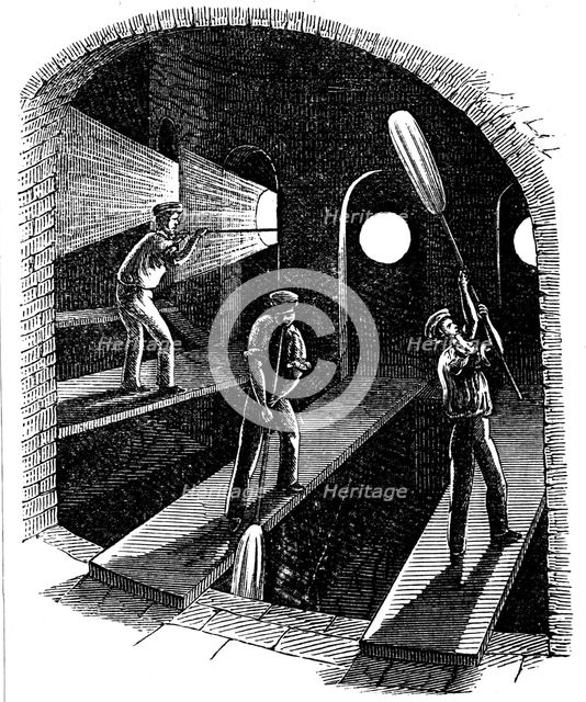 Blowing cylinder or sheet glass, c1860. Creator: Unknown.