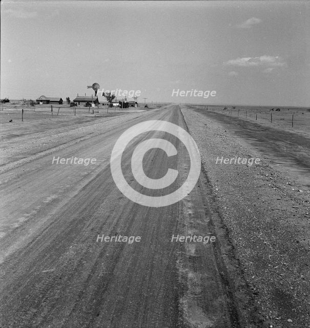 Blowing dust in the Oklahoma Panhandle, 1938. Creator: Dorothea Lange.