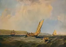 Blowing Hard-Off Cowes 1834. Artist: George Chambers