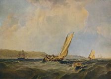 Blowing Hard-Off Cowes 1834. Artist: George Chambers