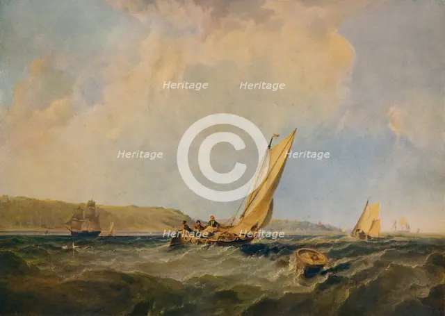 'Blowing Hard-Off Cowes', 1834. Artist: George Chambers.