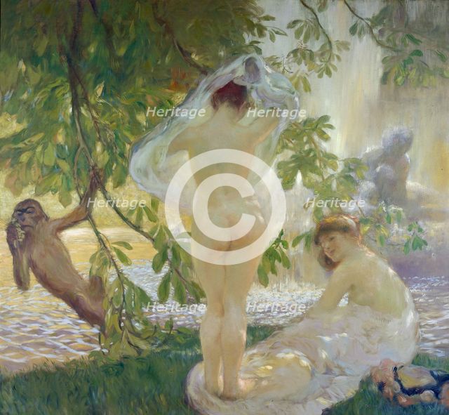Blouse lifted, bathers, 1913. Creator: Gaston de Latouche.