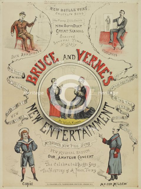 Bruce and Verne's New Entertainment, 1886. Creator: Unknown.