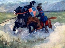 Bruce lifted his battle-axe high in the air... 1314, (1905). Artist: A S Forrest