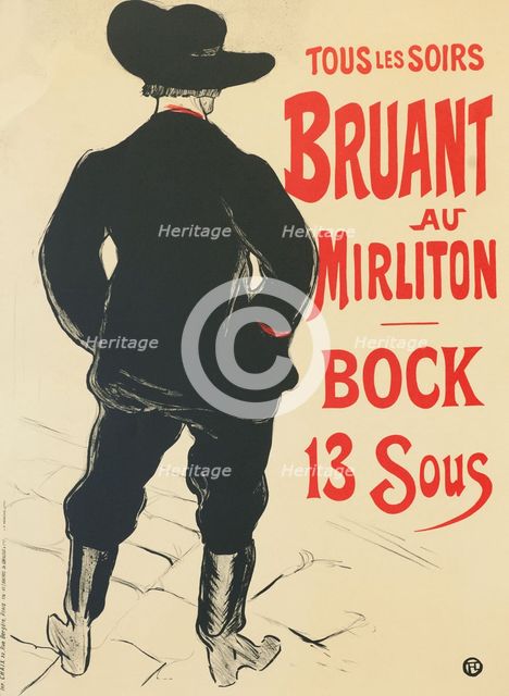 Bruant au Mirliton, 1893. Creator: Toulouse-Lautrec, Henri, de (1864-1901).