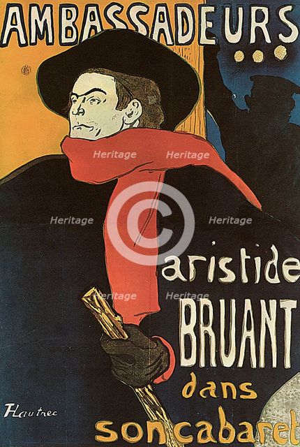 'Bruant in Ambassadeurs', 1892.  Artist: Henri de Toulouse-Lautrec
