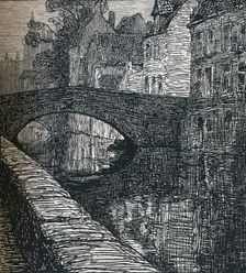 Bruges: Le Quai Vert (The Green Quay), 1916, (1917). Artist: Albert Delstanche