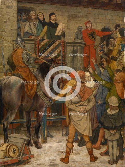 Bruges Receives its City Charter from Philip of Alsace, 1890. Creator: Albrecht De Vriendt.