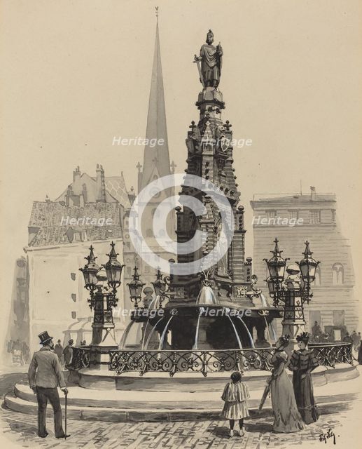 Brunnen am Fischmarkt, 1893. Creator: Fritz Stoltenberg.