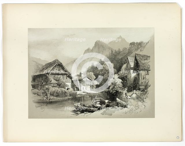 Brunnen, from Picturesque Selections, 1859. Creator: James Duffield Harding.