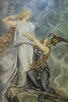 Brünnhilde and Waltraute, Götterdammerung, Act 1, 1900