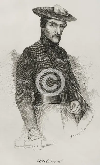 Bruno de Villarreal (1799-1861), Officer of the Carlist army during the First Carlist War, 1842. Creator: Jose Gomez.