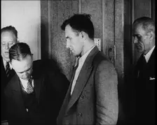 Bruno Richard Hauptmann Being Presented To the Press by the New York Police Department, 1930s. Creator: British Pathe Ltd
